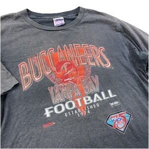 Vintage Tampa Bay Buccaneers T-Shirt Trench 1994 Gray Striped XL Single Stitch